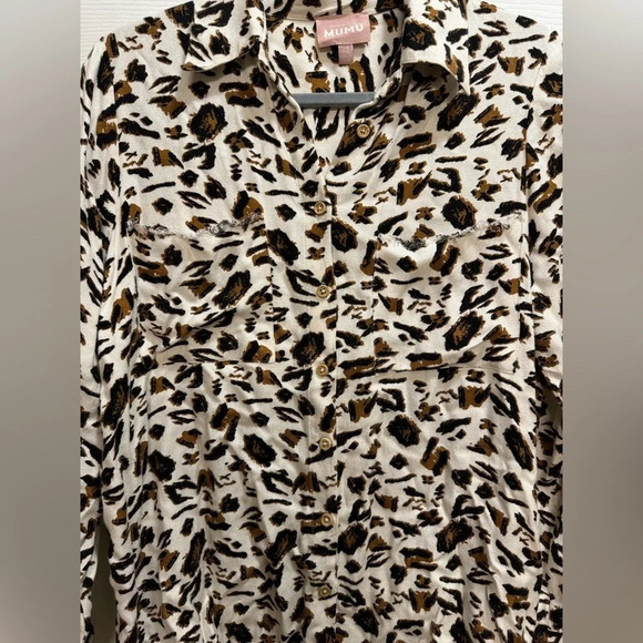 Show Me Your Mumu Marcella Shirt Cheetah Button Up Shirt Boho Chic Size XS - Picture 5 of 9